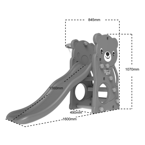 Plac zabaw dla dzieci Huśtawka + Zjeżdżalnia 3w1 Miś Biały CHD-161W